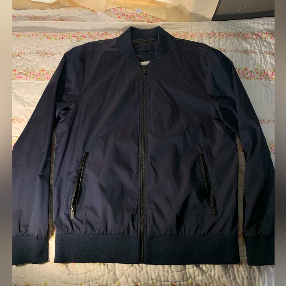 Navy blue Calvin Klein Bomber Jacket - Size Medium